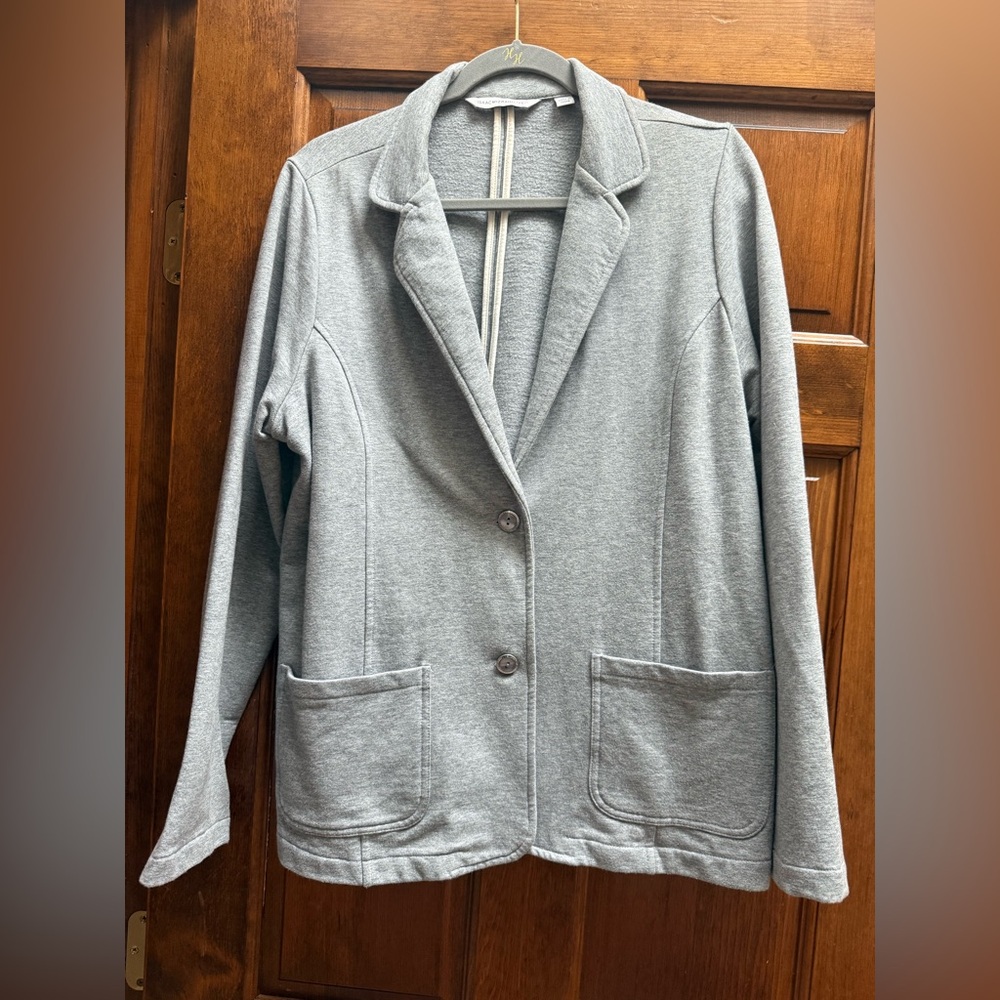 Isaac Mizrahi Gray Blazer Versatile Knit Jacket